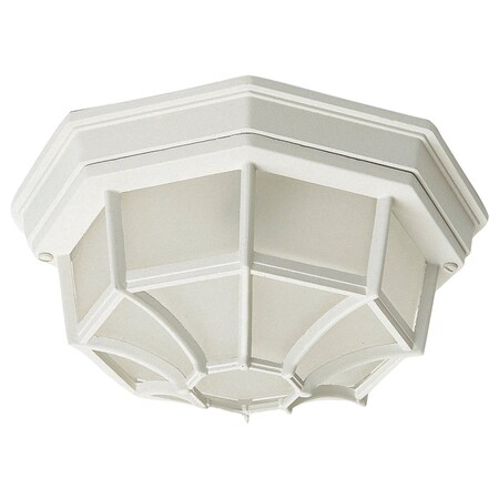 Maxim Two Light White Frosted Glass Outdoor Flush Mount 1020WT